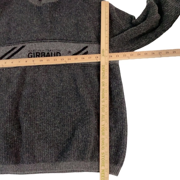 MARITHÉ + FRANCOIS GIRBAUD Men’s Large 100% Lambswool PullOver Gray Sweater - Picture 4 of 4